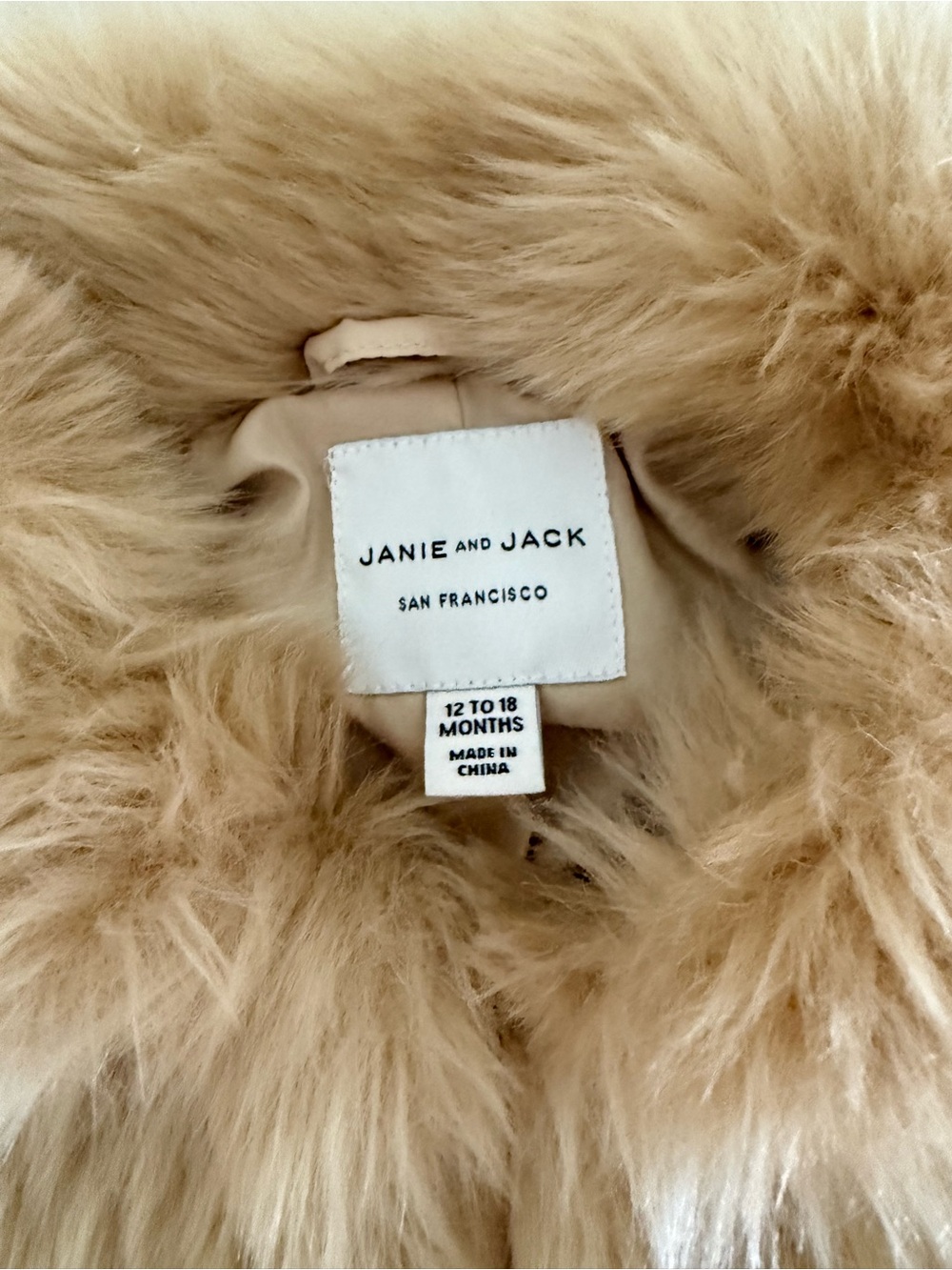 Janie and Jack Faux Fur Cape in Beige - Picture 2 of 2